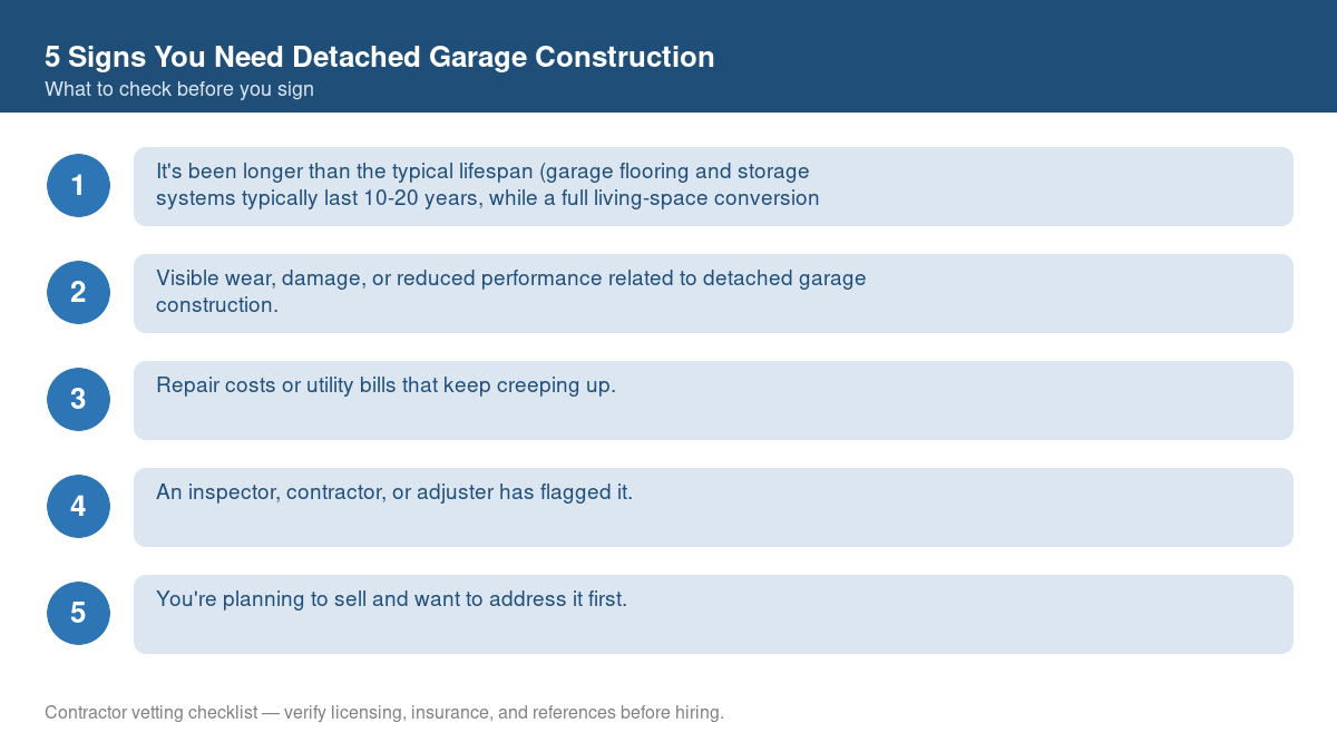 5 Signs You Need Detached Garage Construction