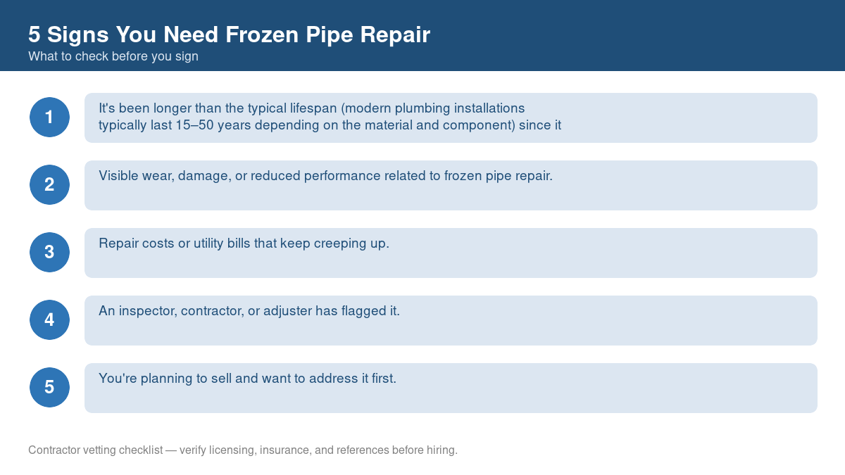 5 Signs You Need Frozen Pipe Repair