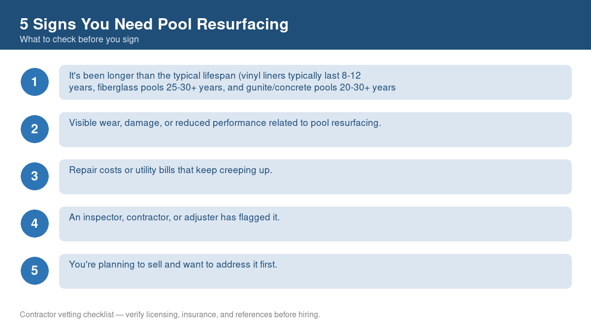 5 Signs You Need Pool Resurfacing