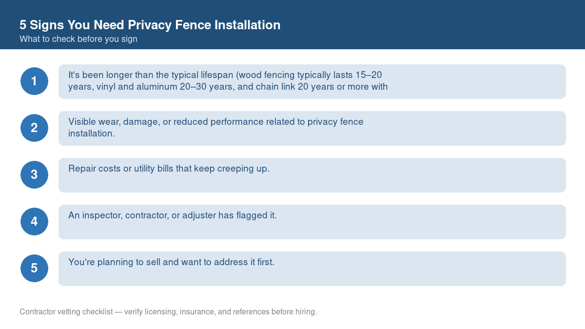 5 Signs You Need Privacy Fence Installation
