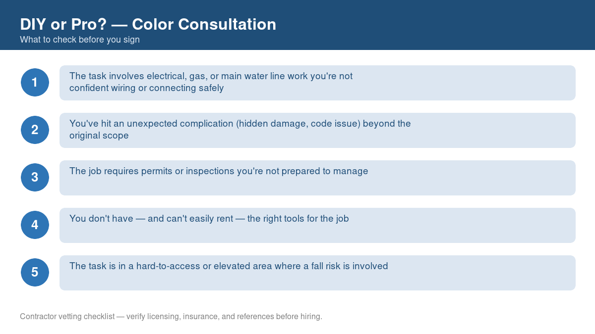 Checklist of signs you should call a professional instead of DIYing color consultation