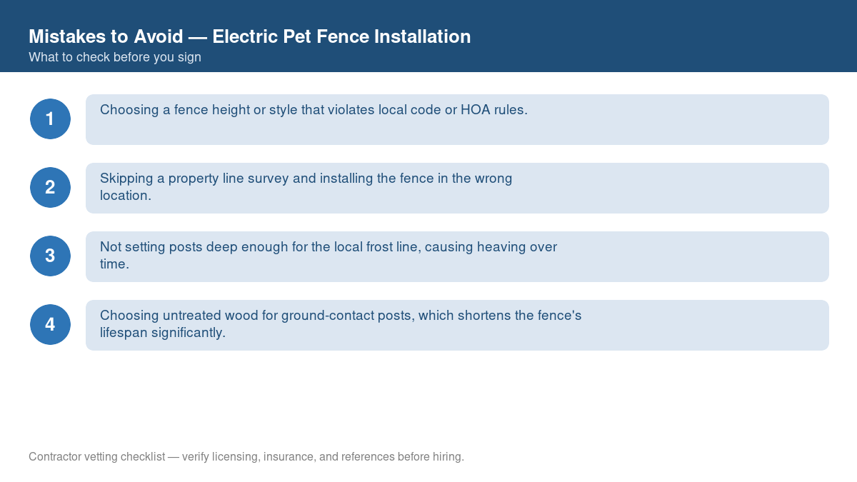 Checklist of common mistakes to avoid with electric pet fence installation