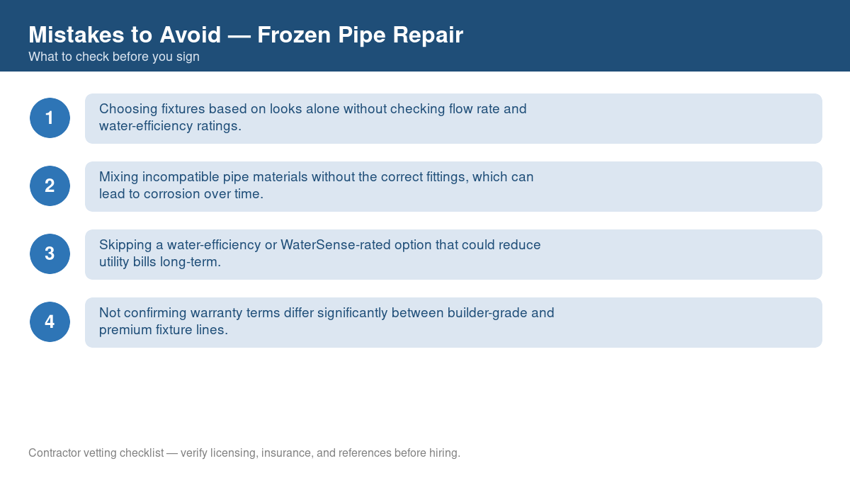 Checklist of common mistakes to avoid with frozen pipe repair
