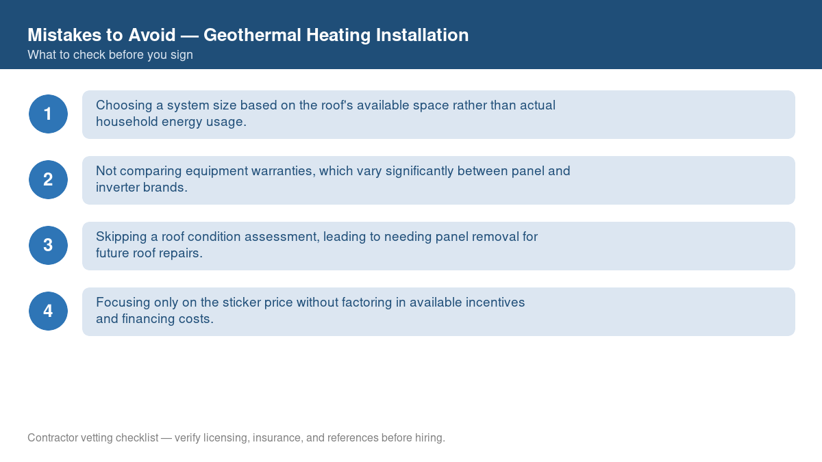 Checklist of common mistakes to avoid with geothermal heating installation