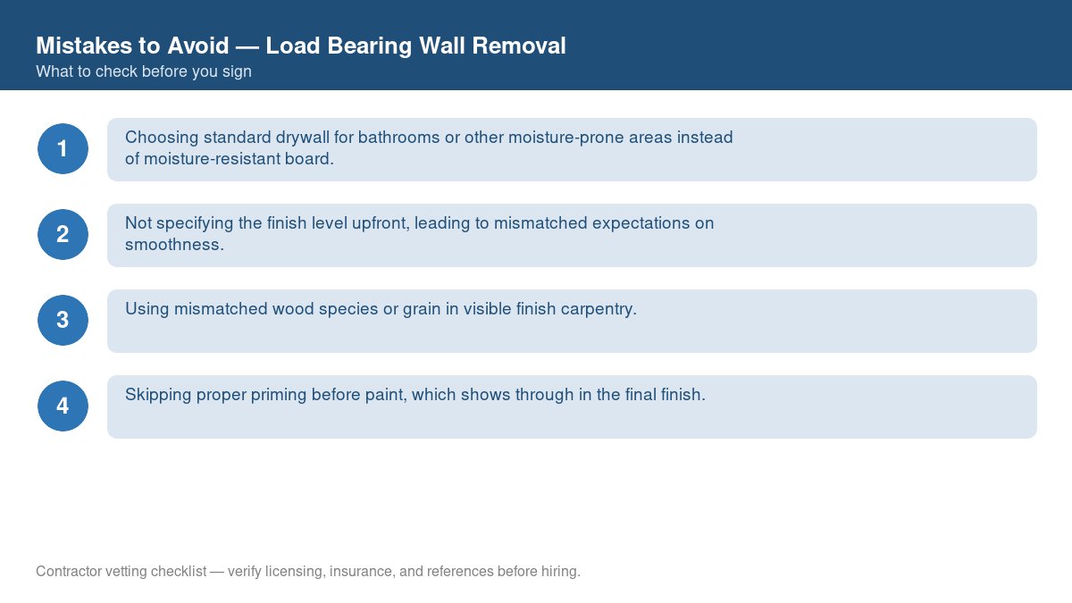 Checklist of common mistakes to avoid with load bearing wall removal