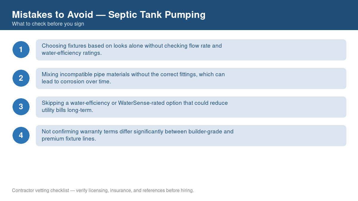 Checklist of common mistakes to avoid with septic tank pumping