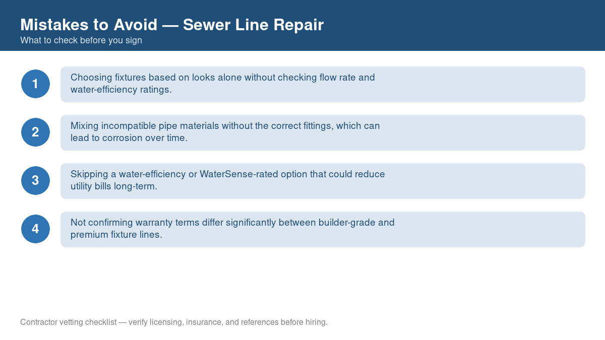 Checklist of common mistakes to avoid with sewer line repair