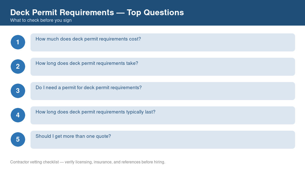 Checklist of the most common homeowner questions about deck permit requirements