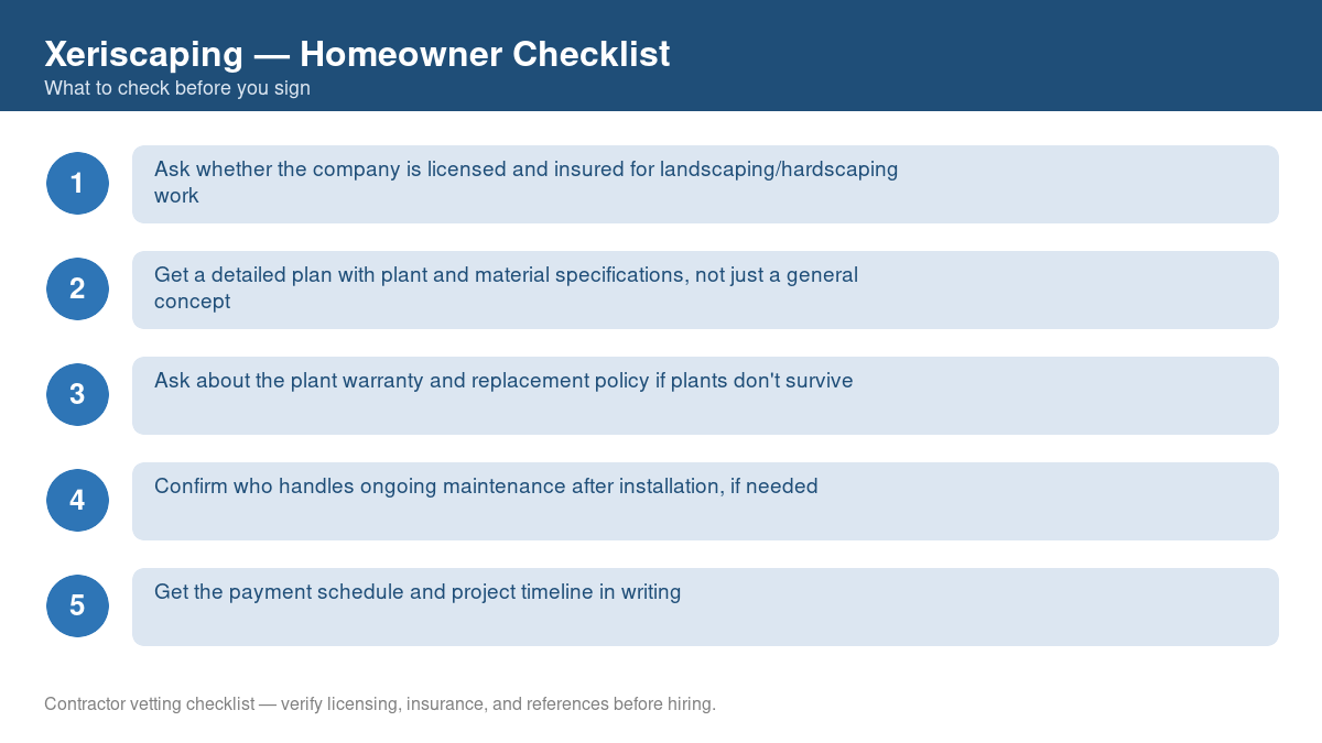 Checklist of steps to take before starting xeriscaping