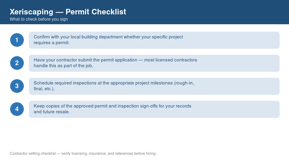 Checklist of steps to get a permit for xeriscaping